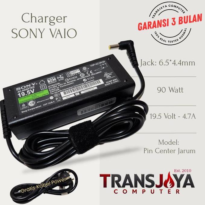 Adaptor Charger Laptop Sony Vaio Vpcea36Fg Vpceg25Eg Vpceb Pcg-71312L 19.5V 4.7A Terbatas