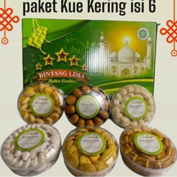 Bintang Lima Paket Kue Kering Lebaran Idul Fitri Bintang 5 Besar Isi 6 Toples Nastar Putri Salju Sus
