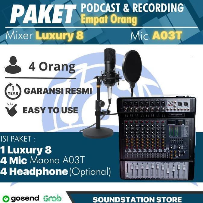 Paket Podcast 4 Orang Luxury 8 + A03T