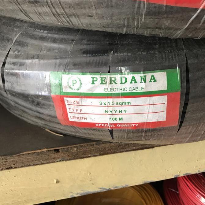 Promo PERDANA Kabel listrik serabut NYYHY 3 x 1.5 / 3x1.5 mm hitam 100m rol Diskon