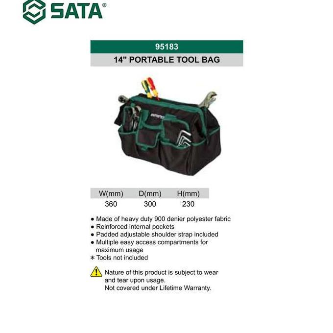 Promo Tas Tools Portable 14 " - 14 Inch Portable Tool Bag 95183 Sata Tools