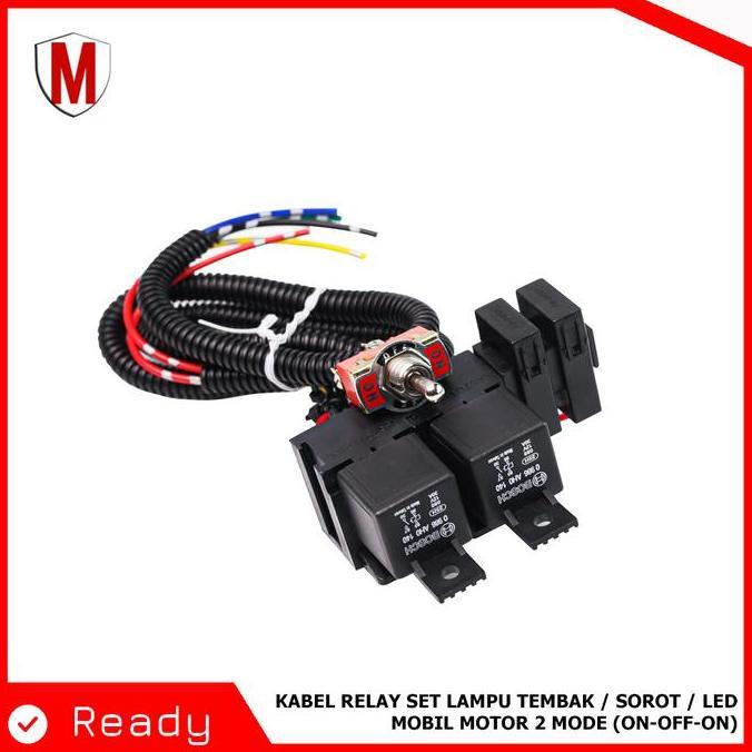 Kabel Relay Set Lampu Tembak / Sorot / Led Mobil Motor 2 Mode High Low