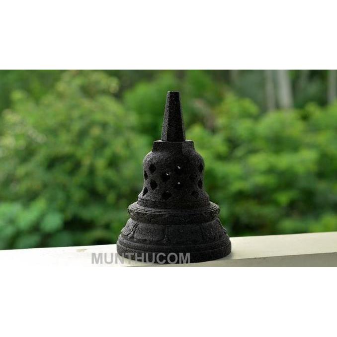 Miniatur Stupa Candi Borobudur Batu Gunung Merapi / Candi Ukuran 16cm