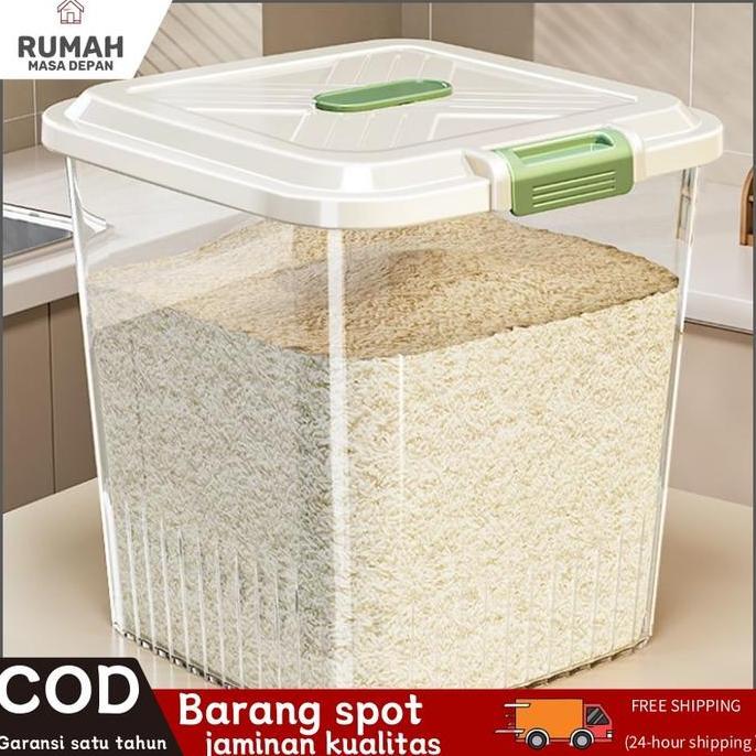 wadah beras aesthetic penyimpanan beras  tempat beras aesthetic dispenser beras 10 kilogram wadah be