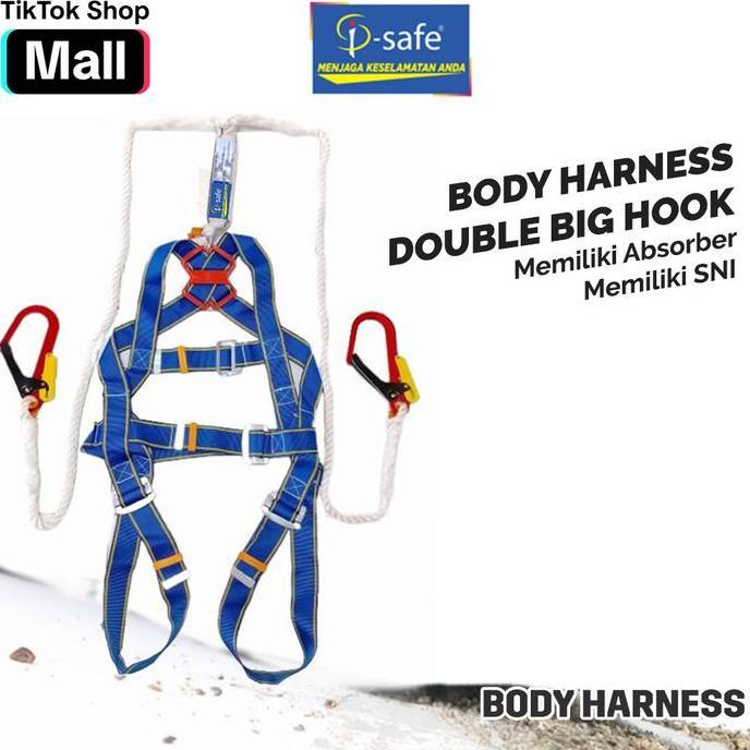 TERMURAH - I-SAFE FULL BODY HARNESS ABSORBER DOUBLE BIG HOOK SNI