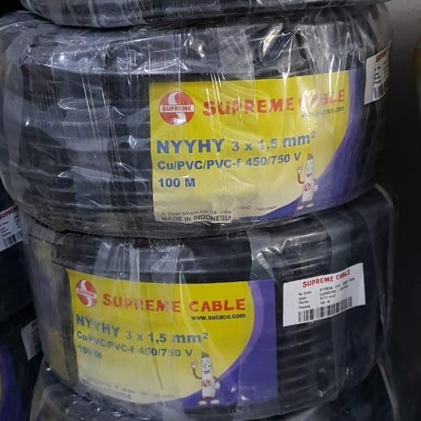 Promo Kabel Listrik Serabut NYYHY 3 x 1.5 mm Supreme Hitam NYYHY 3 x 1,5 mm Diskon