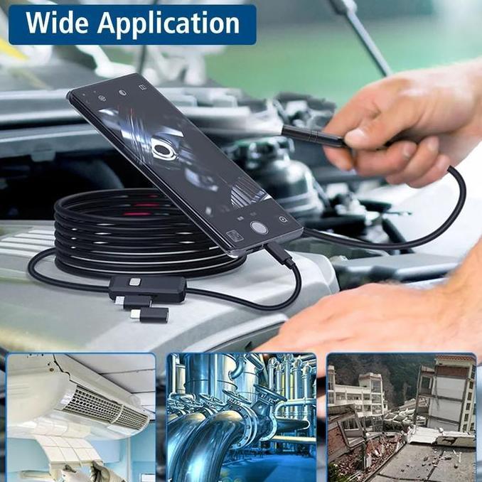 TERBARU - kamera kabel endoscope android PC waterproof industrial USB 3 in 1 micro USB tipe C mini c