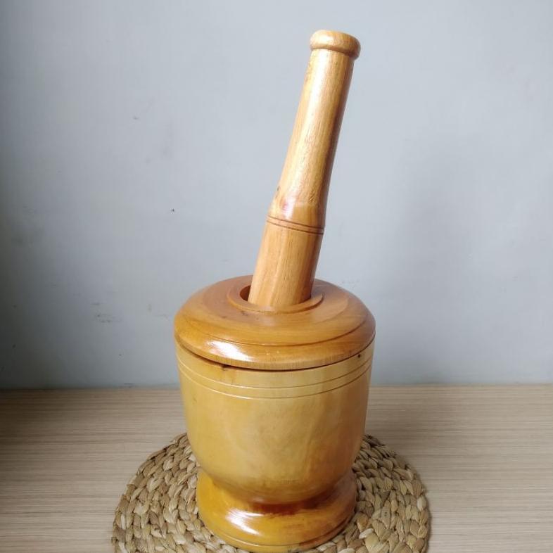 Lumpang Kayu + Tutup, Lumpang Kayu + Penumbuk Kayu Hot Sale