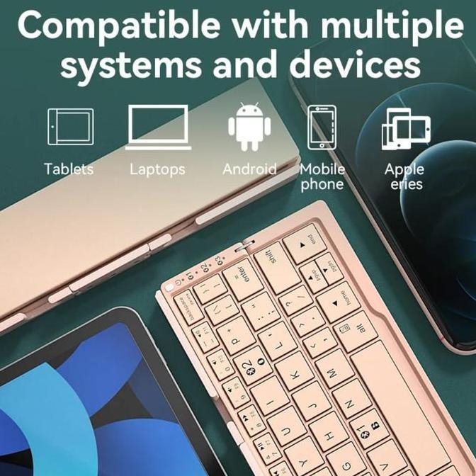 Keyboard Lipat Panjang With Phone Holder / Keyboard Lipat Panjang /Keyboard Bluetooth Wireless