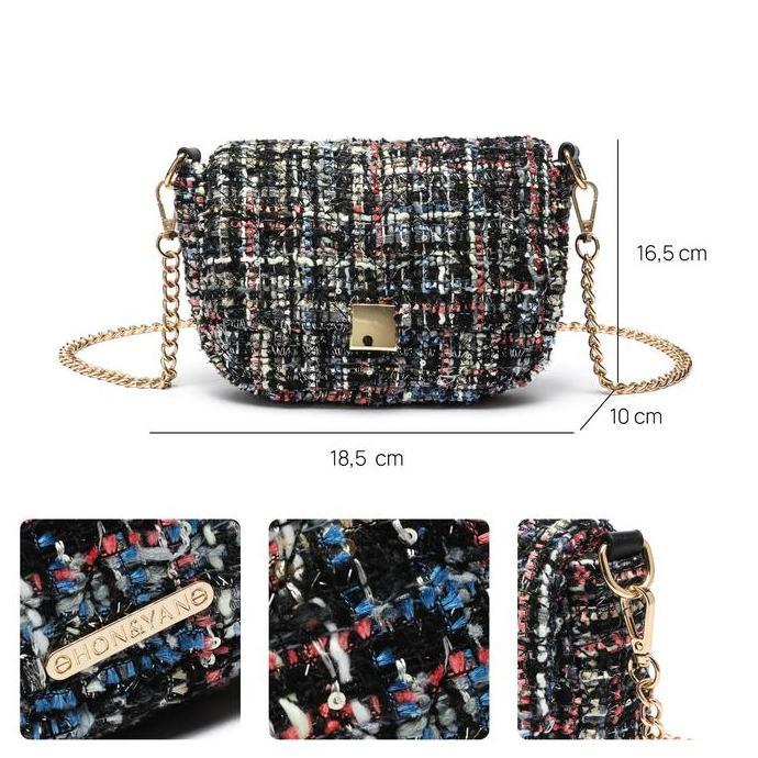 Saitaa- Honyan Tas Selempang Wanita Wicha Sling Bag Kulit Rajut Kekinian Tas Fashion Wanita Trendy I