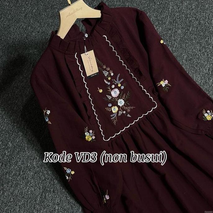 Termurah / Hot Sale Kayla Dress Cotton Linen Bordir  (Ready Langsung Kirim) / Dress Linen Bordir Pre