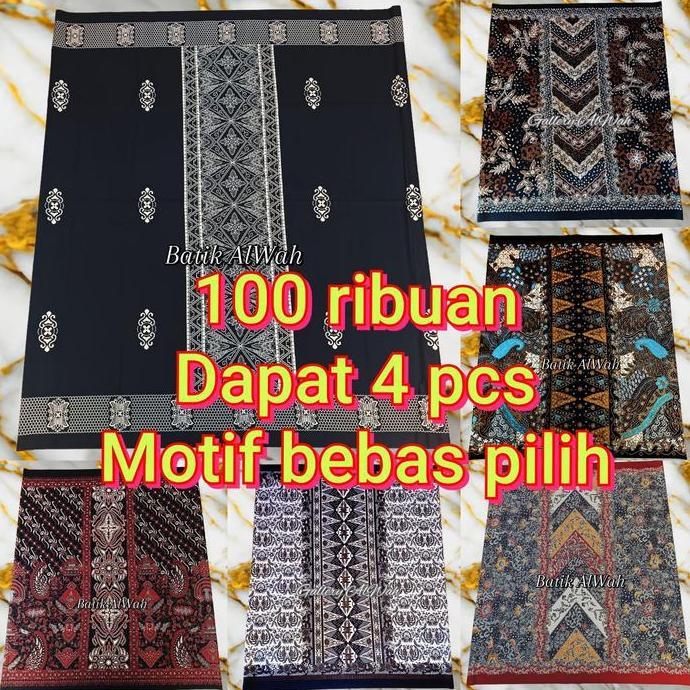 Termurah / Hot Sale Terlaris Harga Satuan 30 Ribuan 100 Ribu Dapat 4 Pcs Sarung Batik Pekalongan Mot