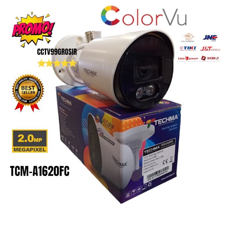 Camera Cctv Techma 2Mp Colorvu Outdoor Full Hd 1080P