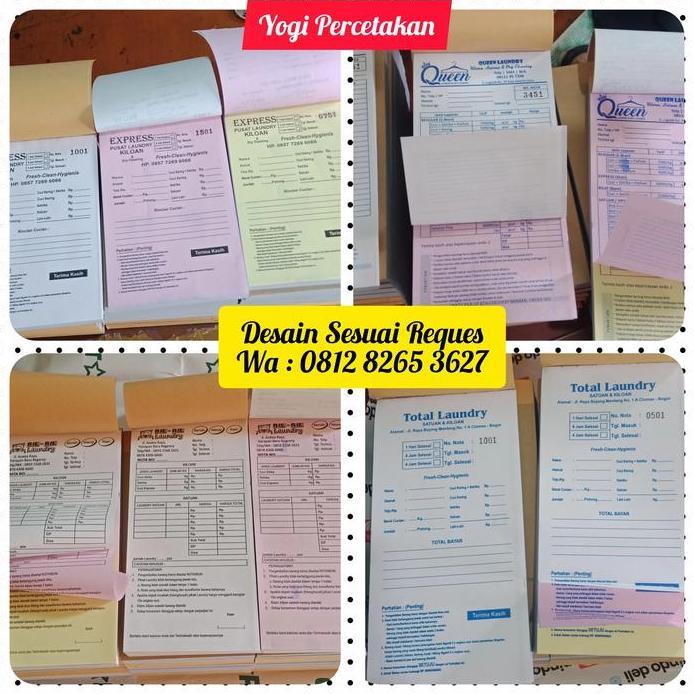 NOTA BON LAUNDRY 3 RANGKAP PAKAI NOMOR