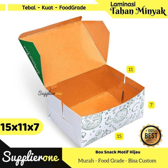 Dus Snack Motif 15x11x7 isi 50 / Dus Kue / Dus cemilan / Box Makanan