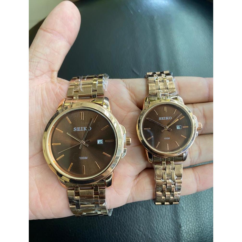 (BISA COD) PREMIUM Jam Tangan Couple Rantai S3IK0 Tangal Aktif Jam Tangan Pasangan Water Resistan TE