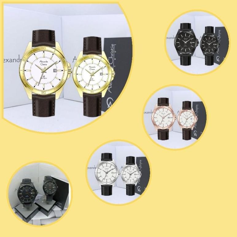 Jam Tangan Couple Alexandre Christie 1011 AC1011 AC Couple 1011 Tali Kulit