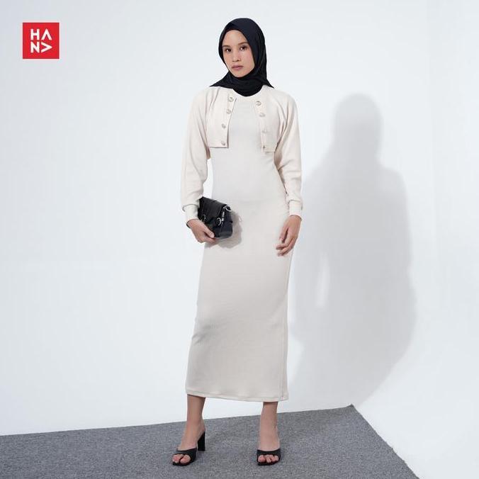 Hana Fashion - Caroline Long Dress/Dress Outer Set Wanita/ Long Dress Simple/ Long Dress Casual/ Dre