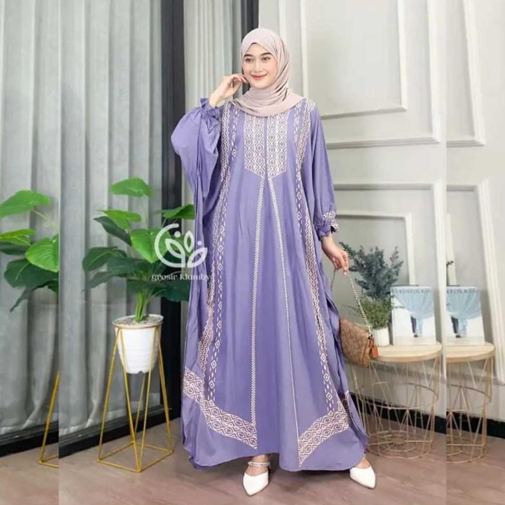 BESTPROMO Kaftan Hajar Super Jumbo Rayon Busui Kaftan Batik Lengan Panjang Kaftan Wanita Jumbo Daste