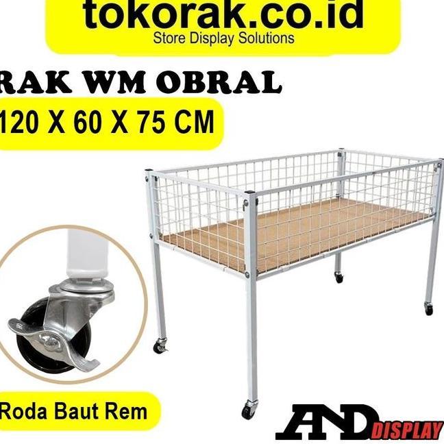 Rak Obral Wiremesh 60120 Cm Box Wagon Keranjang Serbaguna Anddisplay