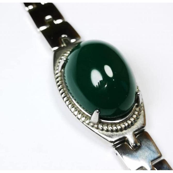 Gelang batu akik bacan doko jumbo tembus senter