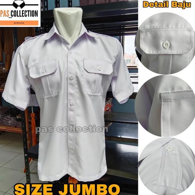 Termurah / Hot Sale Kemeja Seragam Pria Pns Putih Baju Kerja Pdh Jumbo Size