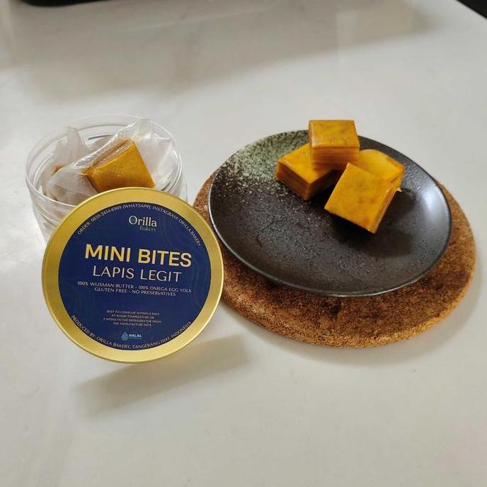 Lapis legit Mini Bites Premium Original Orilla Bakery Full Wisman Gluten Free Kuning Telur Omega LM