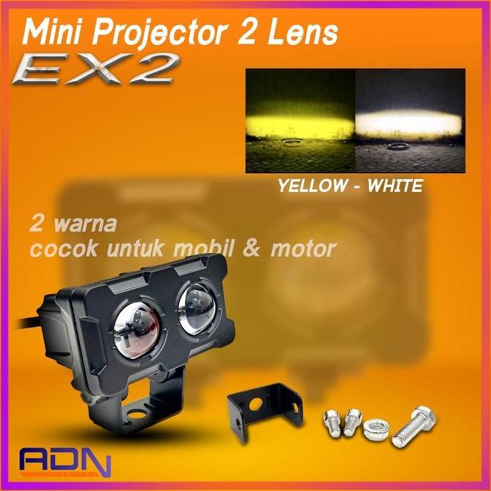 EX2 Demon LED Mini Projie 2 Mata Mini Laser Projie 2 Lens Sql Lampu