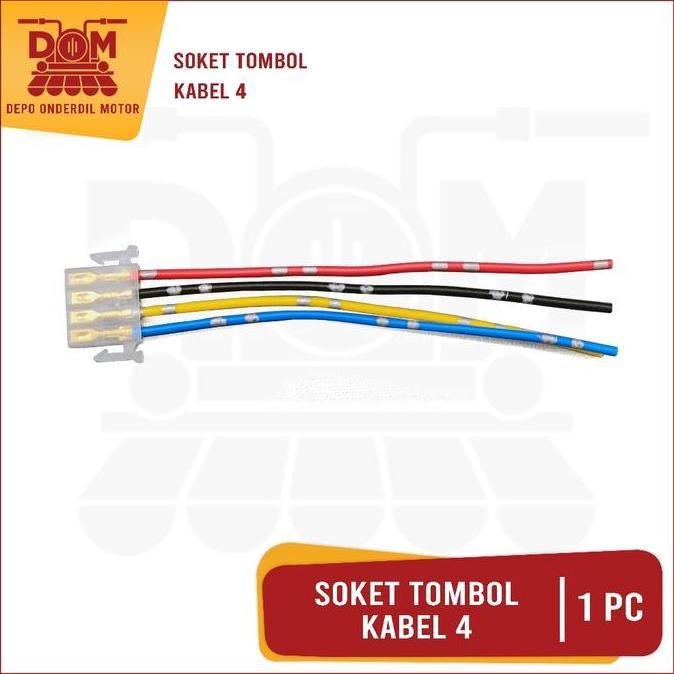 Promo Soket Tombol Lampu Kabel 4 (PSP) Cop Fiting Socket Saklar On-Off Motorcycle Motor Honda Revo A