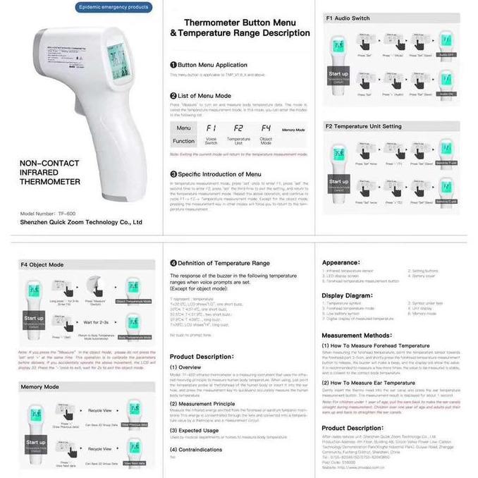 Thermometer Gun Infared Digital, Termometer Tembak bkn Lotus / Omron