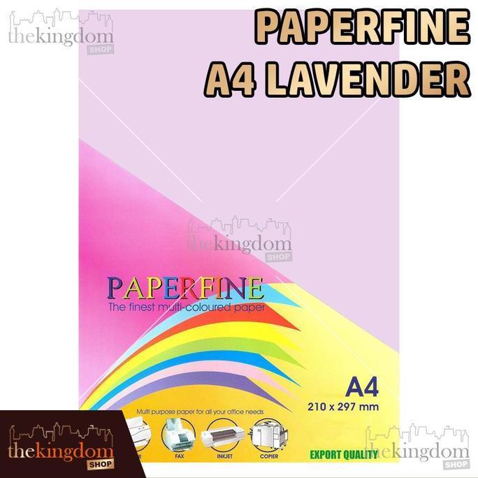Shashin- Paperfine Kertas Hvs Warna A4 Lavender Purple Ungu Muda 500 Lembar Kode Warna 185