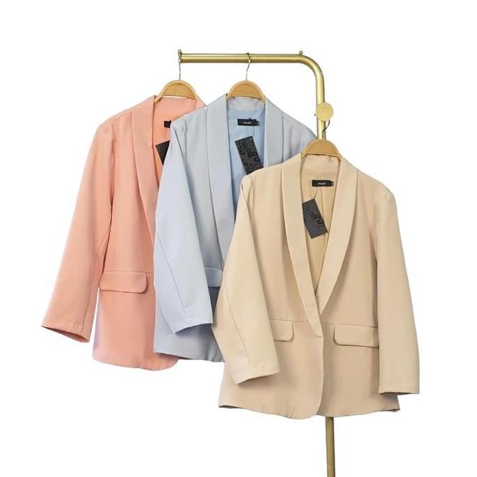 Langsungaja- Blazer Blanik Wanita Super Jumbo Xxl Xxxl Hitam Panjang Putih Outer Oversize Atasan Jak