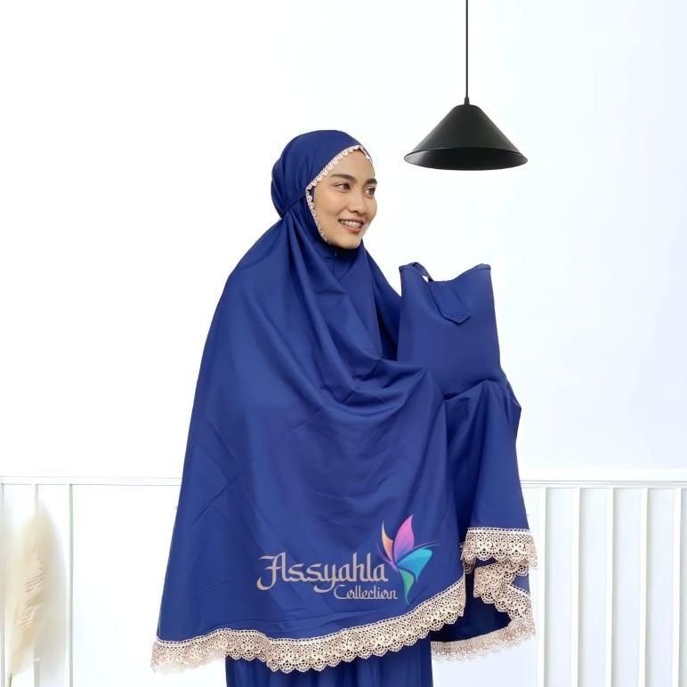 KHONJIELABS MUKENA DEWASA MUKENAH KATUN RESLETING RENDA MEWAH FREE TAS ORIGINAL