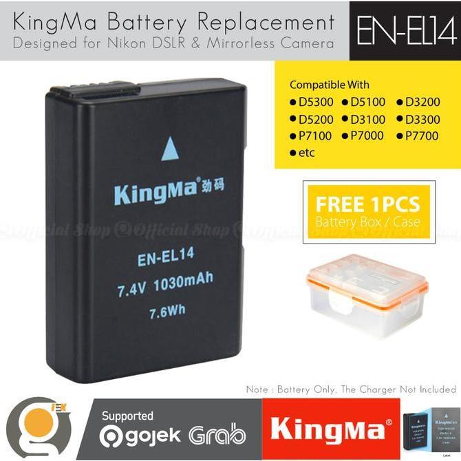 Kanpeki- Kingma Baterai En-El14 Battery For D3300 D3200 D5100 D5500 D5600 Ni Kon
