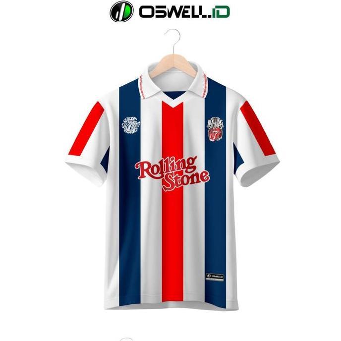 BAJU JERSEY BAND ROLLING STONE KAOS VINTAGE FULL PRINTING