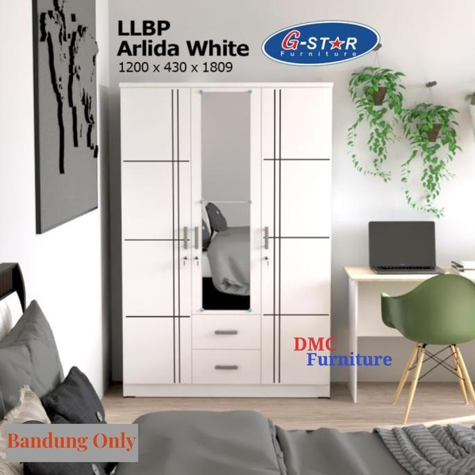Lemari Baju / Pakaian 3 Pintu Cermin / kaca lemari baju murah