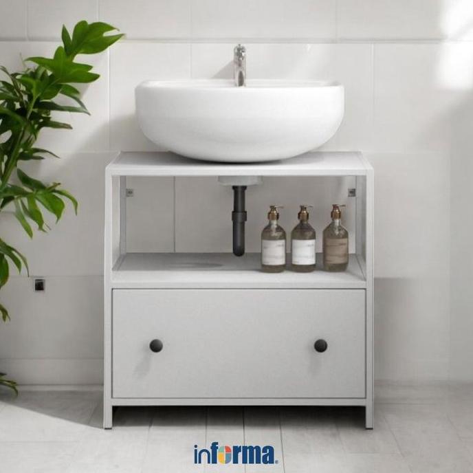 Informa Sierra Kabinet Dengan Laci Penyimpanan - Putih Vanity Tempat Sabun Wastafel Rak Kamar Mandi