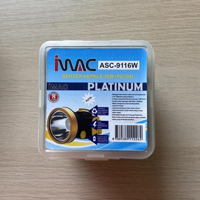 TERBARU - SENTER KEPALA 15 WATT IMAC ASC-9116 W