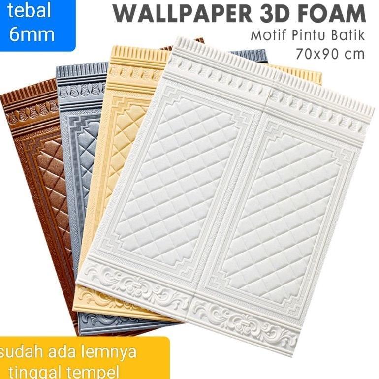 FREE ONGKIR WALLPAPER 3D FOAM TEMBOK DINDING MOTIF PINTU JENDELA/STIKER FOAM 3D DINDING DEKORASI RUA