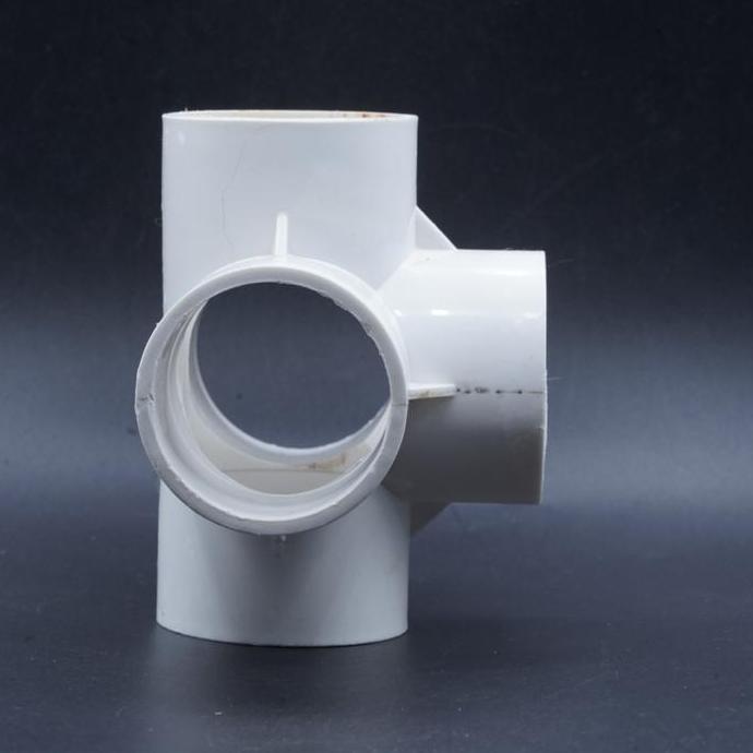 Sale Fitting 5 Arah Way Tee T Cross White Inner Diameter 50Mm 50 Mm For Pipa Pvc 1-3/4 Inch Hidropon