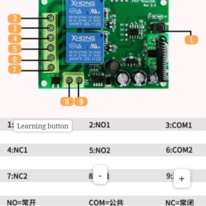 REMOTE WIRELESS RELAY 2 CH