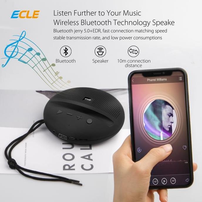 ECLE BSE-1602 Round Speaker Bluetooth 1200 mAh Speaker Musik