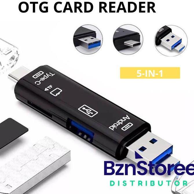 CARD READER 5 IN 1 TYPE C MICRO USB TF MEMORY CARD OTG PROMO TERBATAS