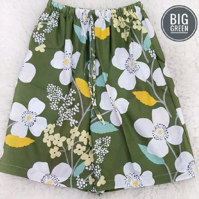 celana pendek selutut katun big size wanita celana pendek selutut