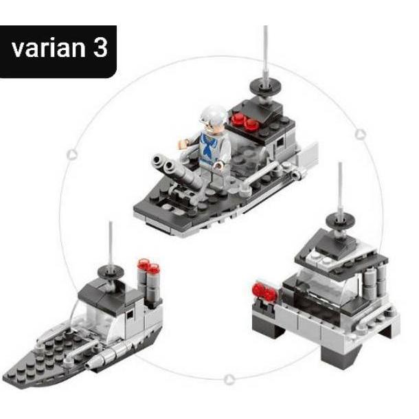 419pcs BALOK SUSUN KAPAL PERANG / LEGO BATTLESHIP 6 IN 1