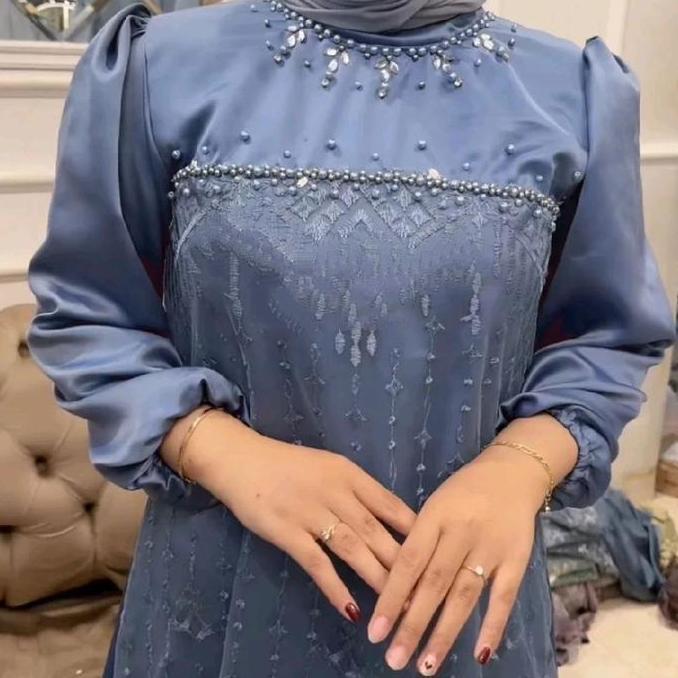 Sale Terlaris Manda Dress Luxury Muslim Maxmara Gamis Mewah Kondangan Wanita Pesta Panjang Batik Pay