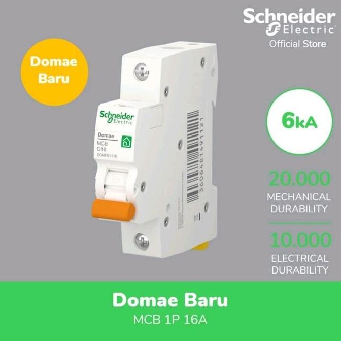 Murah Mcb Schneider Domae 1P C16 / Schneider Electric Mcb Domae C16 1 Pass