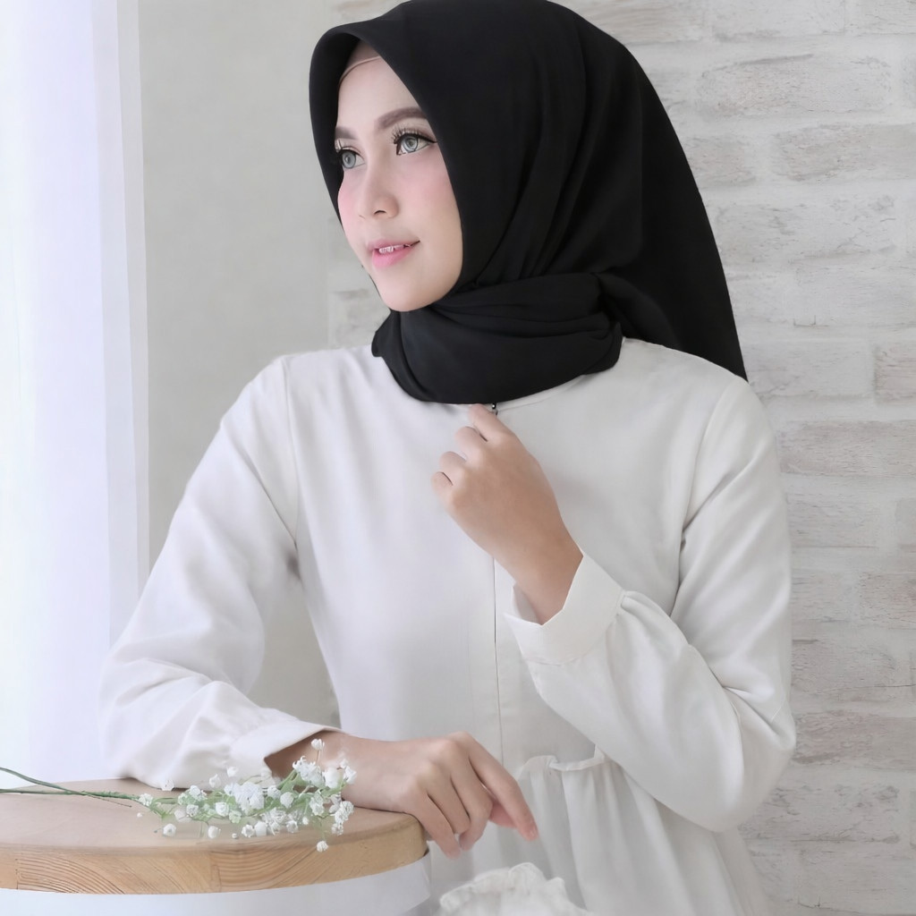 Jilbab Segiempat Premium  Kerudung Segiempat Adem, Mudah Dibentuk & Cocok untuk Semua Acara