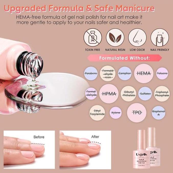 (BPOM) UV GELLS SET 90PCS Nail Polish Gel Nail Color Warna Polos / UV / LED Soak off Nail Gel Polish