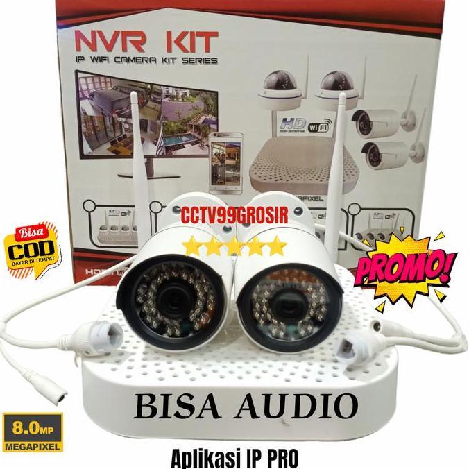 Murah Paket Cctv Nvr Kit 2 Camera 8Mp 10 Channel Wireless Bisa Audio